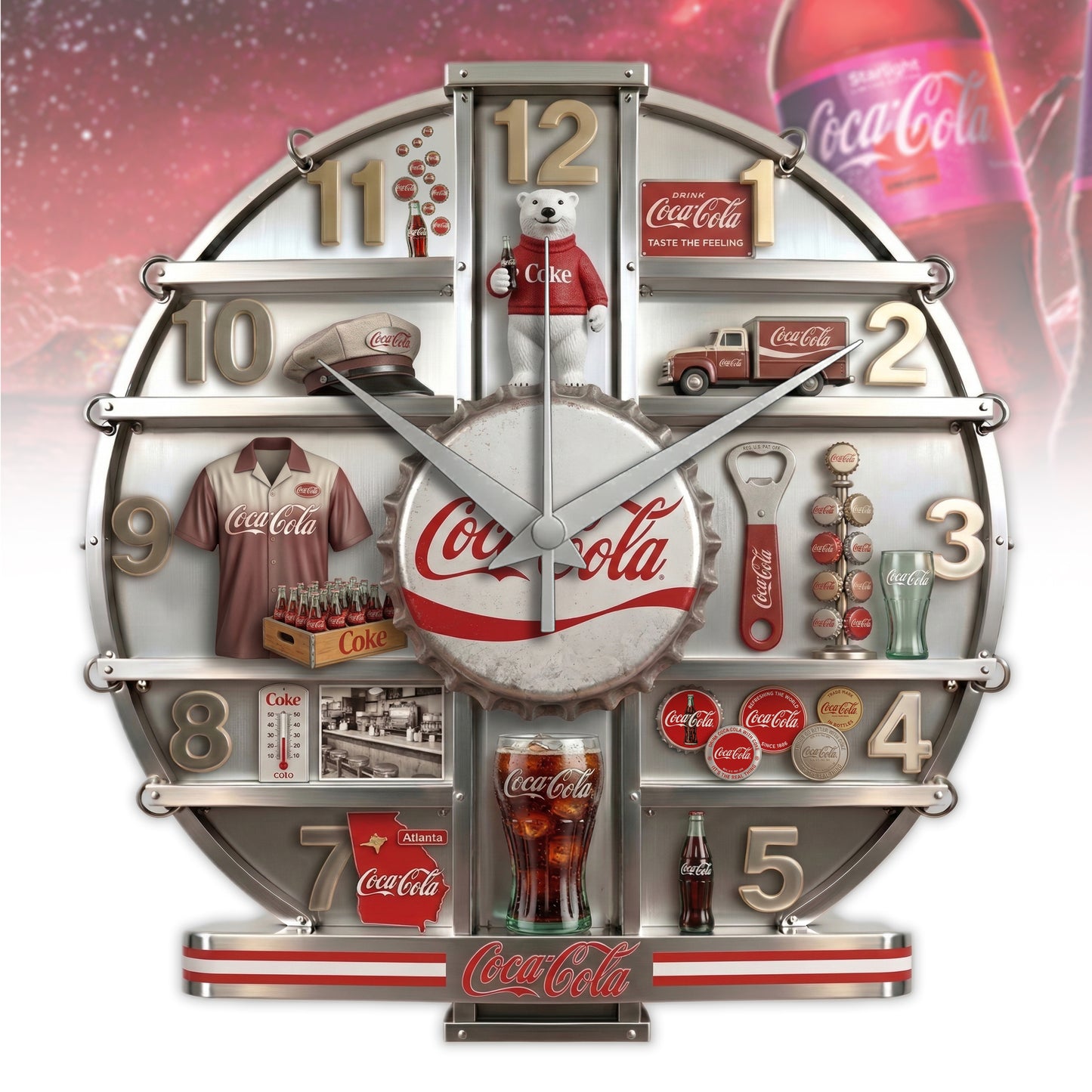 Cola Home Decorative 3D Visual Effect Acrylic Wall Clock