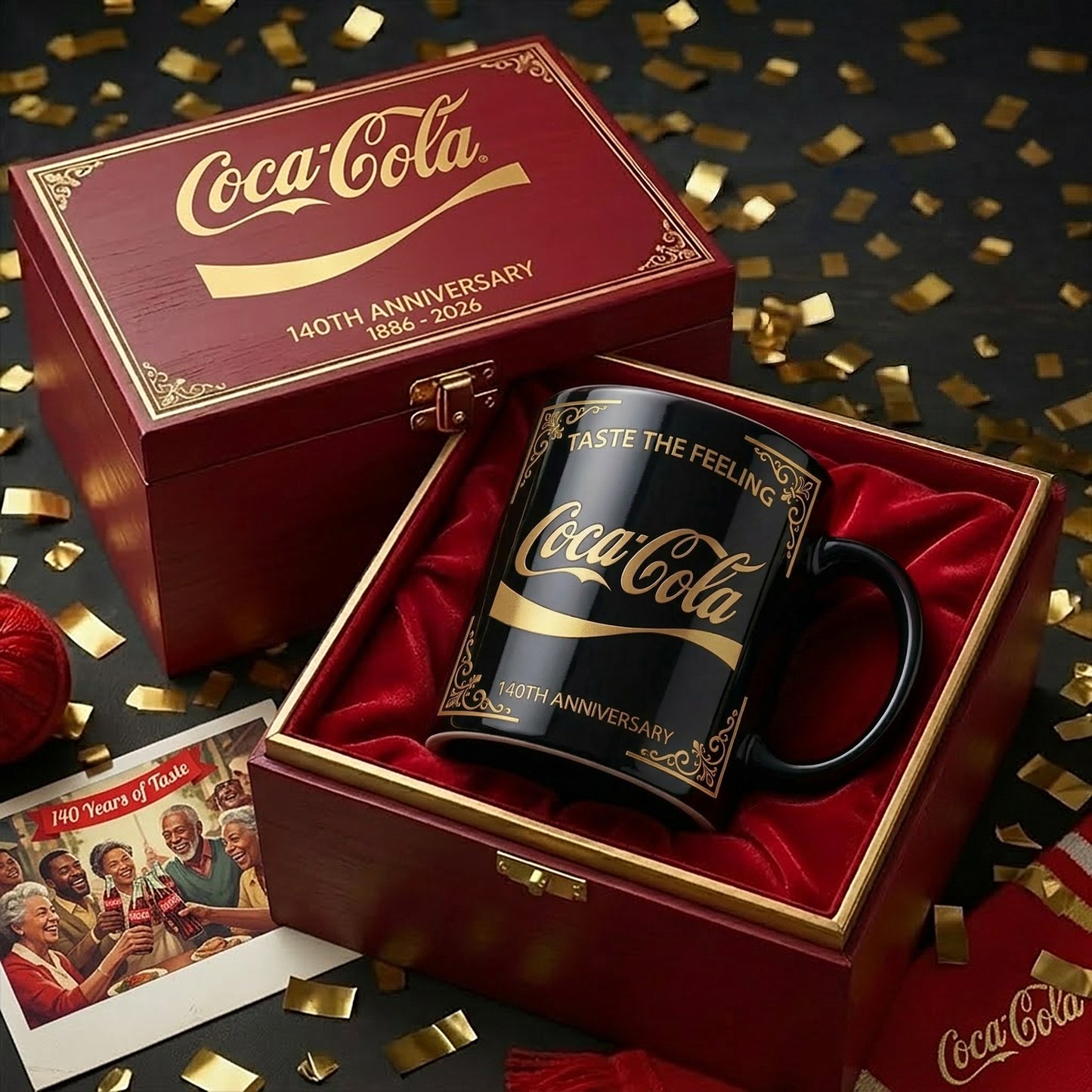 Cola 140th Anniversary Accent Mug , Cream Mug Gifts , Holiday Gifts V3 (1886-2026)