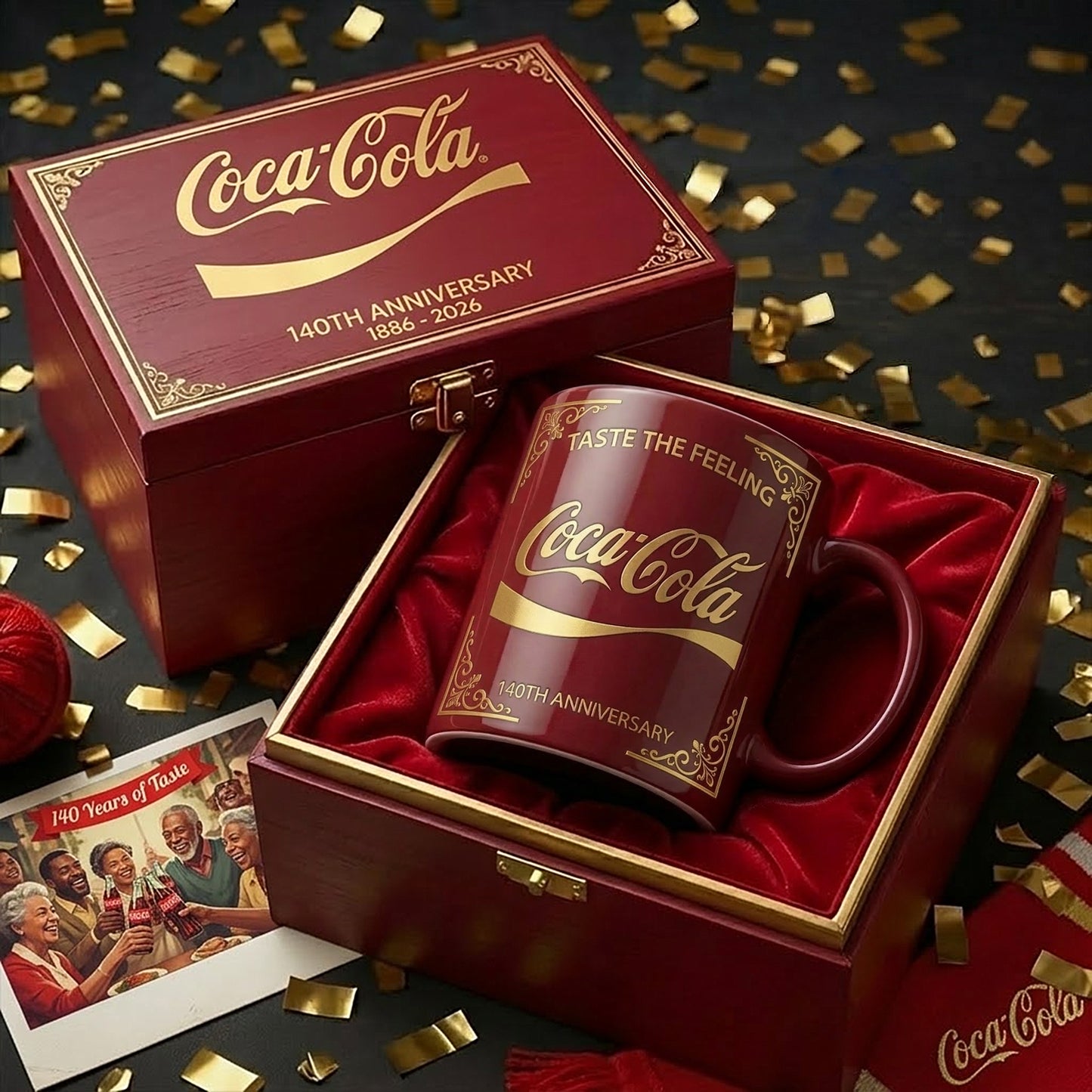 Cola 140th Anniversary Accent Mug , Cream Mug Gifts , Holiday Gifts V3 (1886-2026)