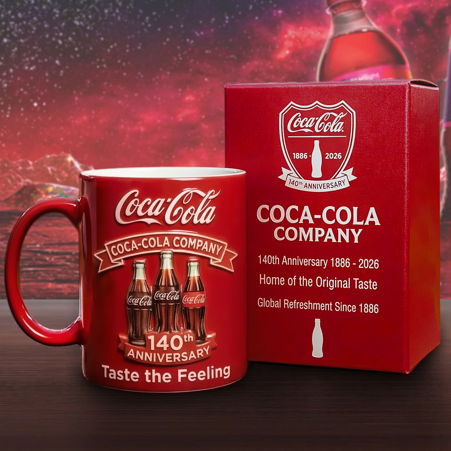 Cola 140th Anniversary Accent Mug , Cream Mug Gifts , Holiday Gifts (1886-2026)