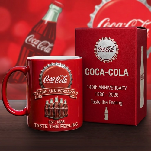 Cola 140th Anniversary Accent Mug , Cream Mug Gifts , Holiday Gifts V2 (1886-2026)