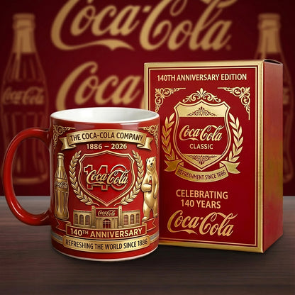 Cola 140th Anniversary Accent Mug , Cream Mug Gifts , Holiday Gifts V4 (1886-2026)
