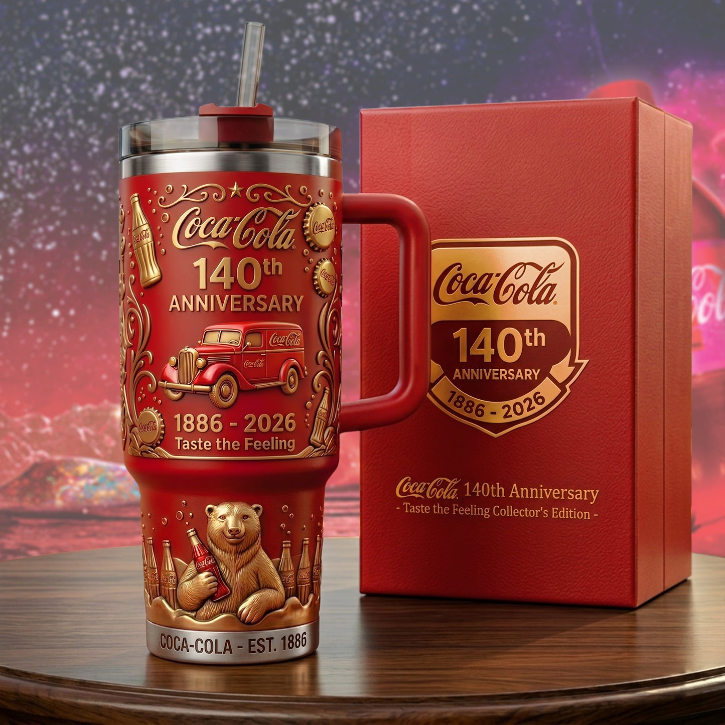 Cola 140TH Anniversary Insulated Tumbler 30oz, 40oz (1886-2026)