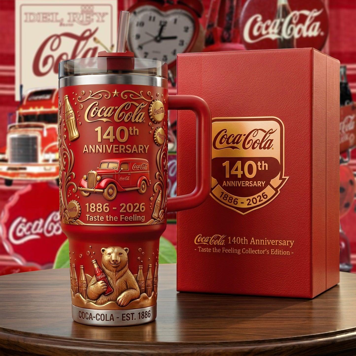 Cola 140TH Anniversary Insulated Tumbler 30oz, 40oz (1886-2026)