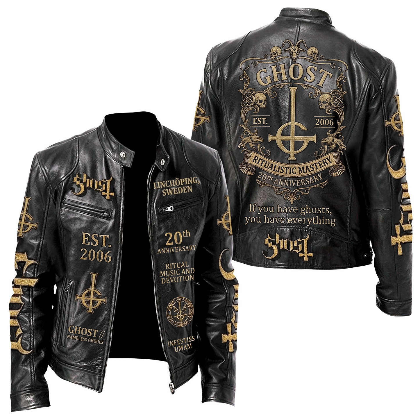 Ghost 20th Anniversary Zipper Collar Leather Jacket (2006-2026)