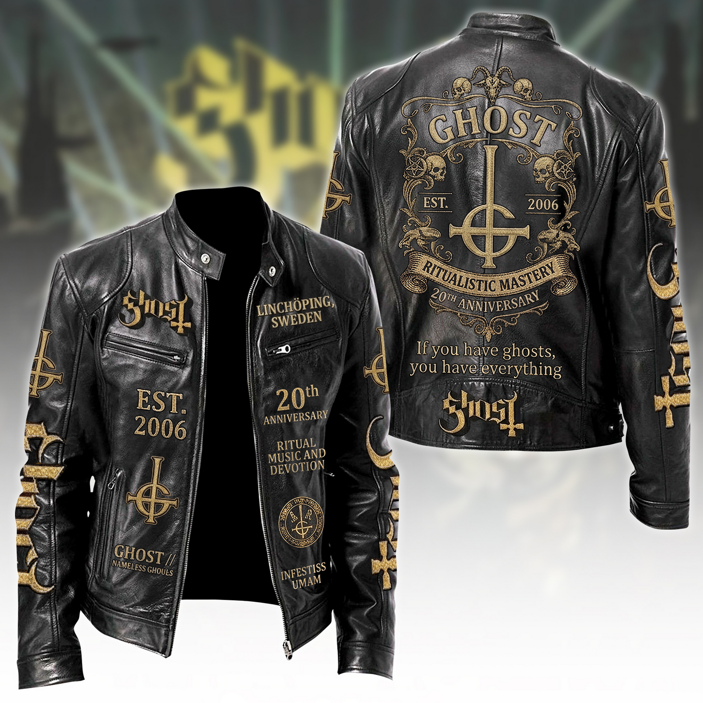 Ghost 20th Anniversary Zipper Collar Leather Jacket (2006-2026)