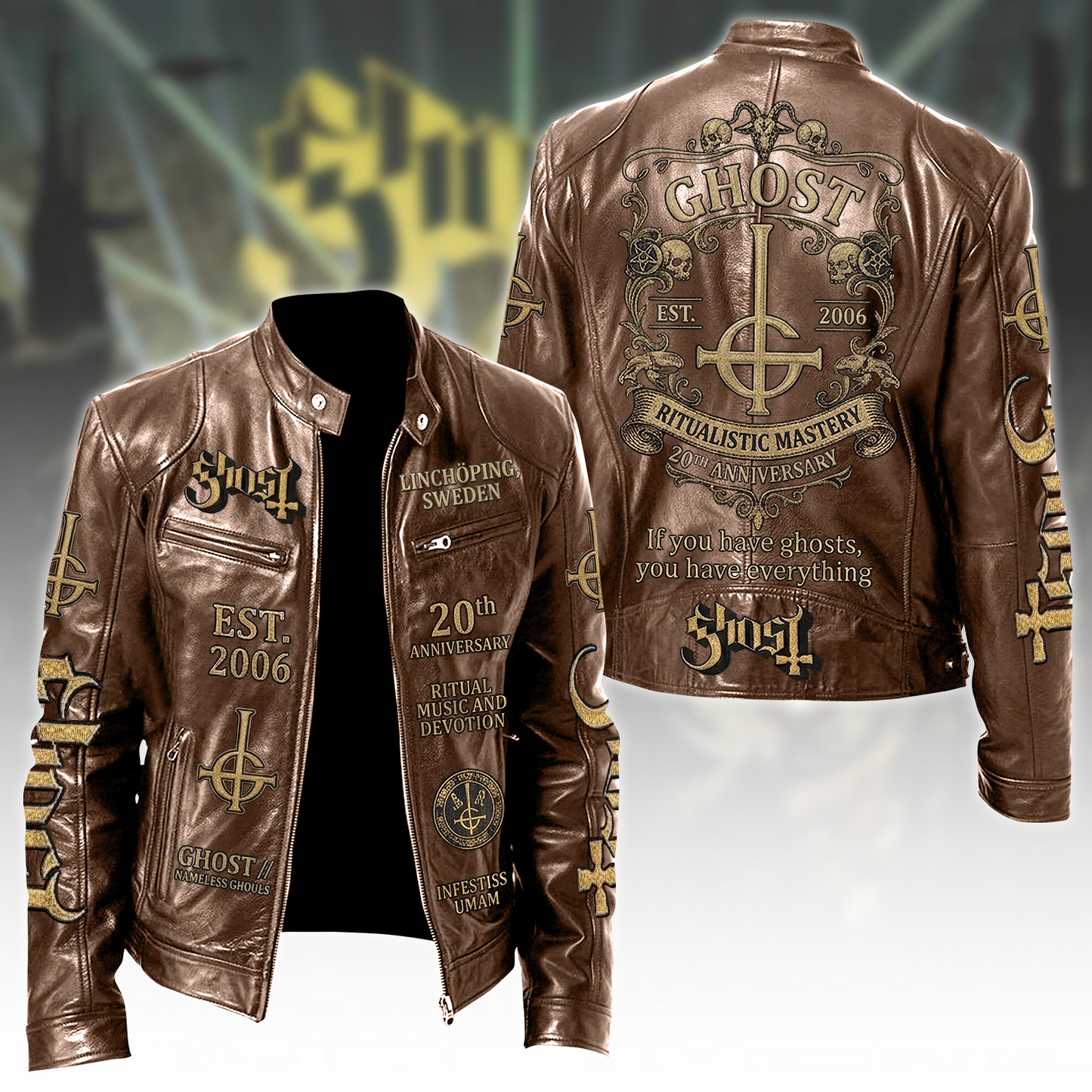 Ghost 20th Anniversary Zipper Collar Leather Jacket (2006-2026)
