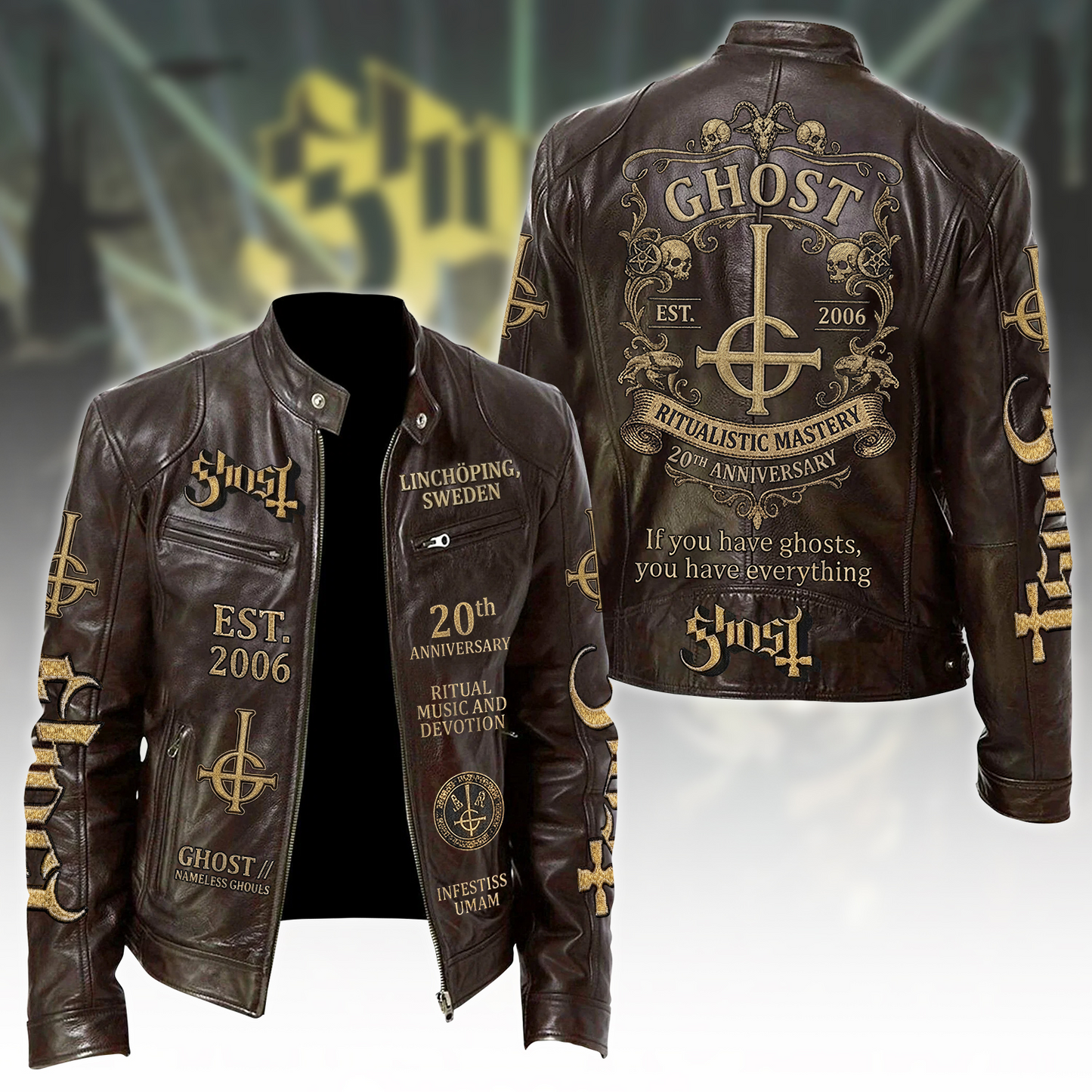 Ghost 20th Anniversary Zipper Collar Leather Jacket (2006-2026)