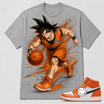 "GOKU BASKETBALL" Shirt To Match AJ 1 Retro High OG “Yellow Toe”, AJ 1 Matching Shirt (Copy)