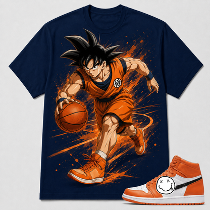 "GOKU BASKETBALL" Shirt To Match AJ 1 Retro High OG “Yellow Toe”, AJ 1 Matching Shirt (Copy)