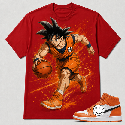 "GOKU BASKETBALL" Shirt To Match AJ 1 Retro High OG “Yellow Toe”, AJ 1 Matching Shirt (Copy)