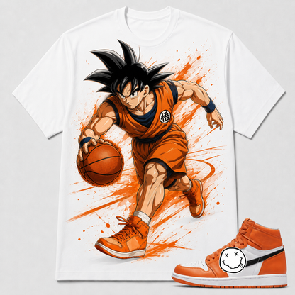 "GOKU BASKETBALL" Shirt To Match AJ 1 Retro High OG “Yellow Toe”, AJ 1 Matching Shirt (Copy)