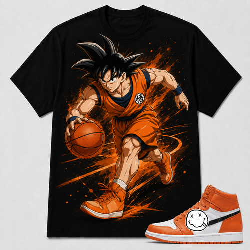 "GOKU BASKETBALL" Shirt To Match AJ 1 Retro High OG “Yellow Toe”, AJ 1 Matching Shirt (Copy)