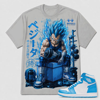 "SUPER SAIYAN BLUE GYM" Shirt To Match AJ 1 Retro High ‘UNC’, AJ 1 Matching Shirt