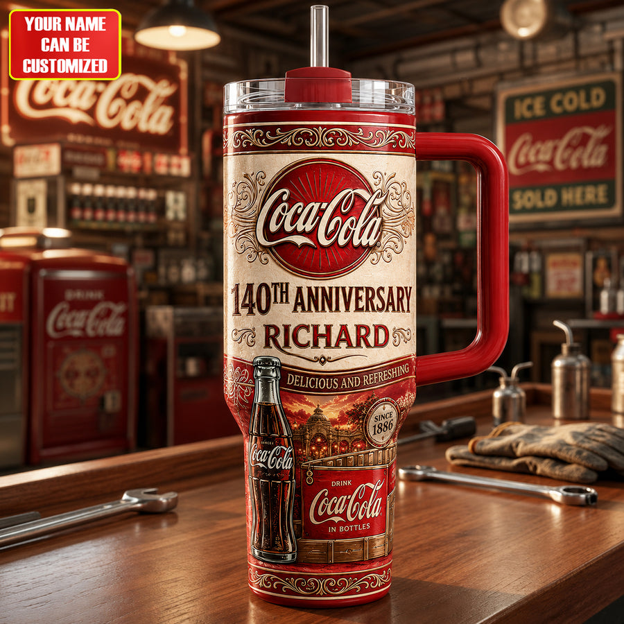 Cola 140TH Anniversary Since 1886 Insulated Tumbler 30oz, 40oz (1886-2026)