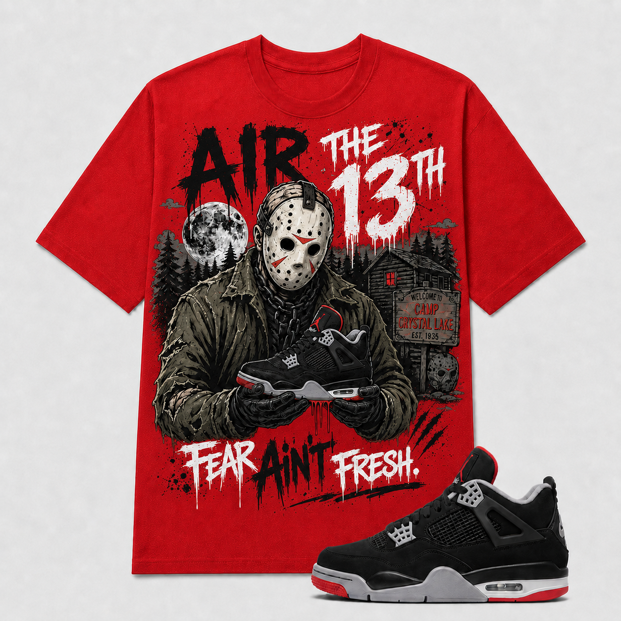 "AIR THE 13TH" Shirt To Match AJ 4 Retro Bred, AJ 4 Matching Shirt
