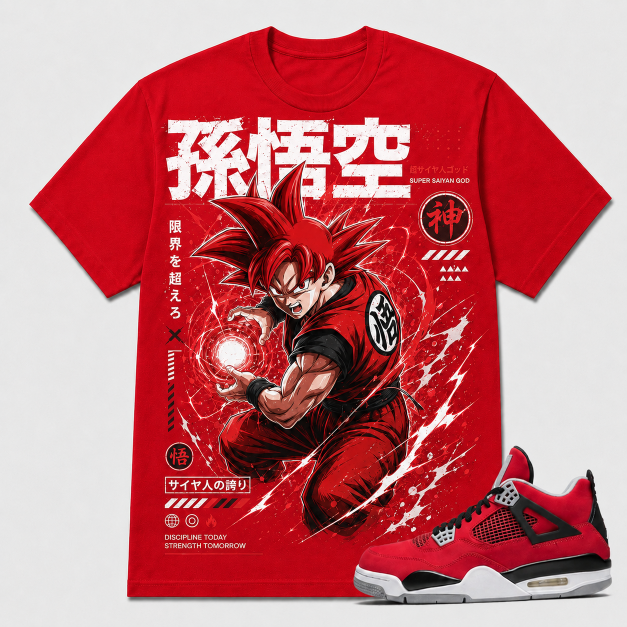 "SUPER SAIYAN GOD" Shirt To Match AJ 4 Retro Toro Bravo, AJ 4 Matching Shirt