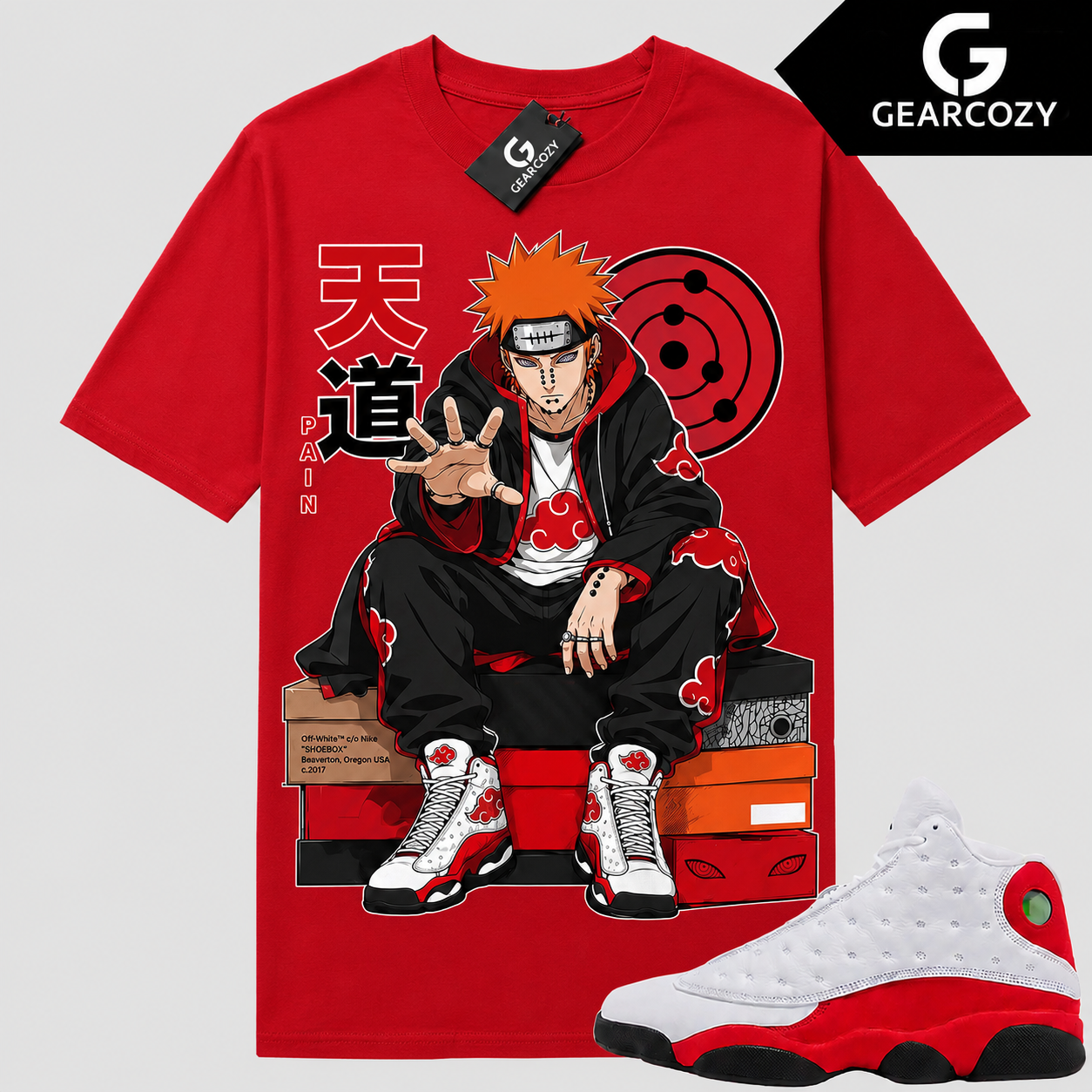 "PAIN AKATSUKI" Shirt To Match AJ 13 Retro OG 'Chicago', AJ 13 Matching Shirt