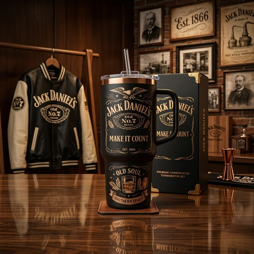 Jack Dani EST. 1866 Insulated Tumbler 30oz V16 , Jack Dani Tumbler 40oz