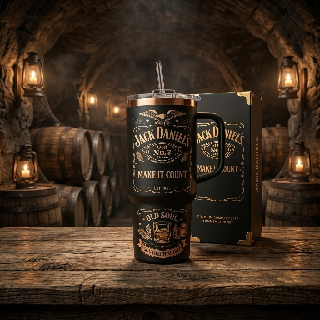 Jack Dani EST. 1866 Insulated Tumbler 30oz V16 , Jack Dani Tumbler 40oz
