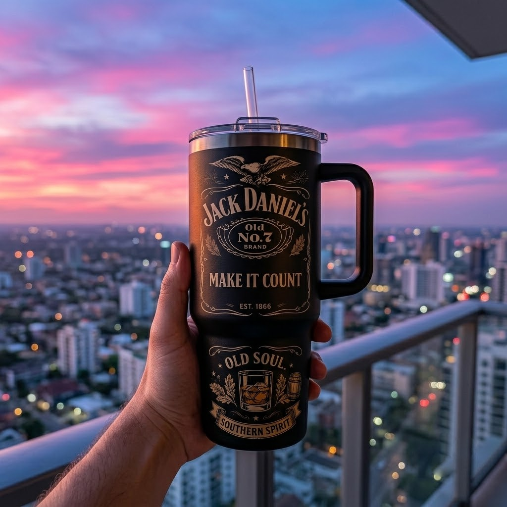Jack Dani EST. 1866 Insulated Tumbler 30oz V16 , Jack Dani Tumbler 40oz