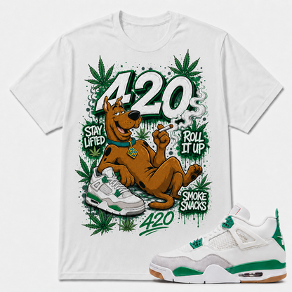 "SCOOBY 420" Shirt To Match AJ 4 SB Pine Green, AJ 4 Matching Shirt