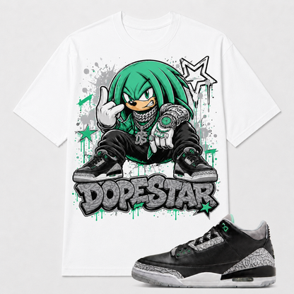 "DOPE STAR" Shirt To Match AJ 3 Retro ‘Green Glow’, AJ 3 Matching Shirt