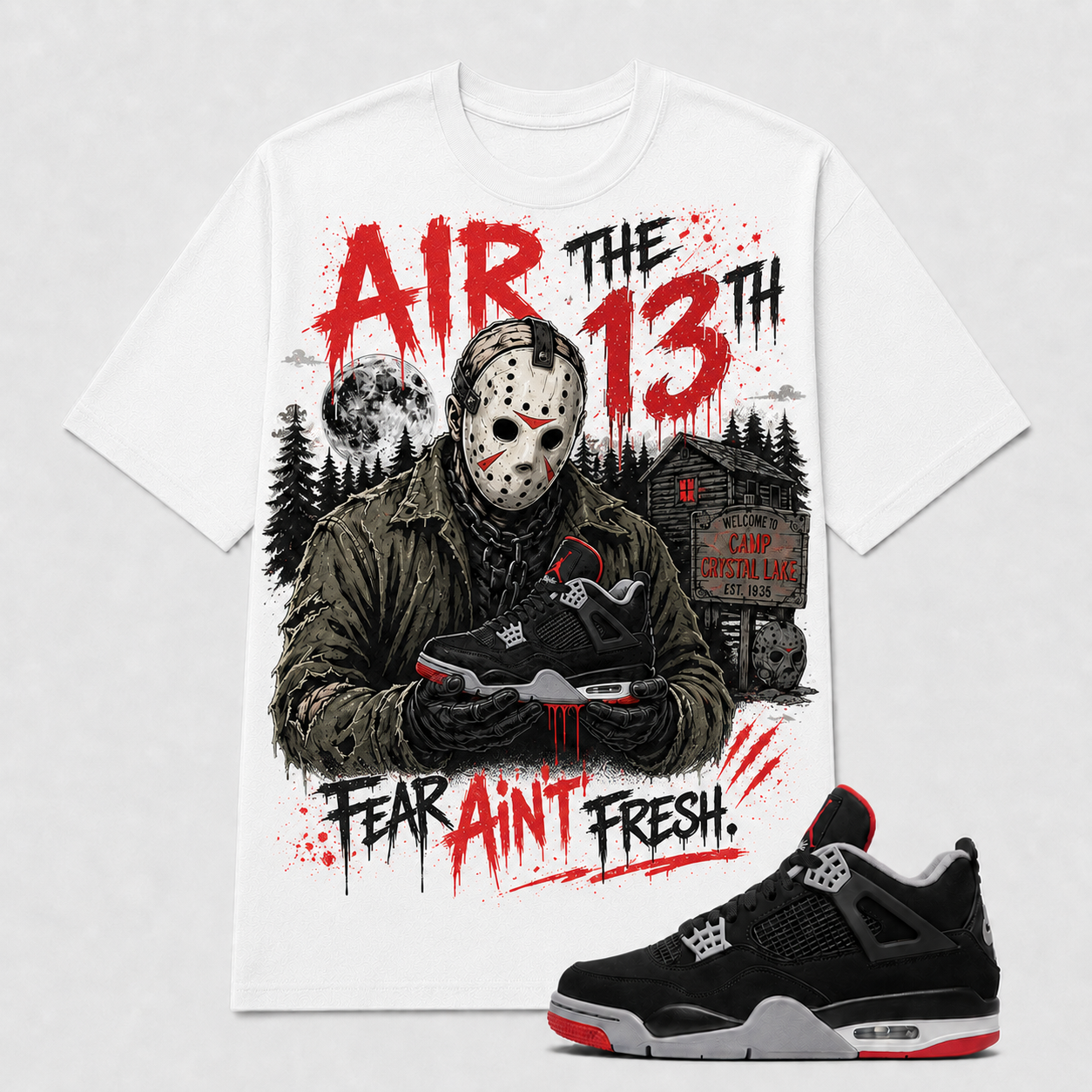 "AIR THE 13TH" Shirt To Match AJ 4 Retro Bred, AJ 4 Matching Shirt