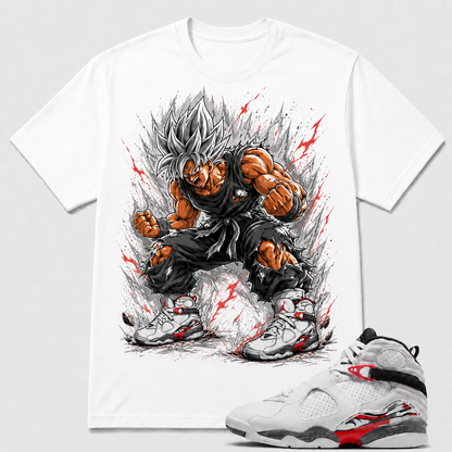 SAIYAN GOD Shirt To Match AJ 8 Retro White True Red, AJ 8 Matching Shirt