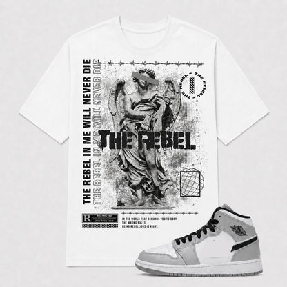 "THE REBEL" Shirt To Match AJ 1 Mid ‘Light Smoke Grey’, AJ 1 Matching Shirt