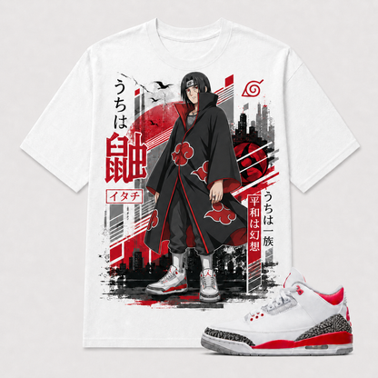 "ITACHI AKATSUKI" Shirt To Match AJ 3 Retro Fire Red, AJ 3 Matching Shirt
