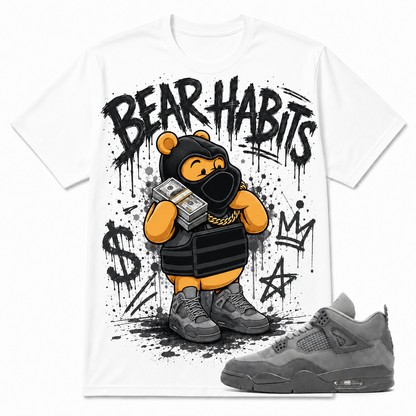BEAR HABITS Shirt To Match AJ 4 ‘Wet Cement’, AJ 4 Matching Shirt