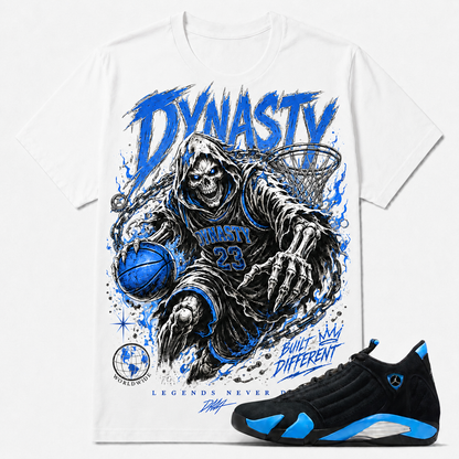 Dynasty Shirt To Match AJ 14 Retro Black University Blue , AJ 14 Matching Shirt