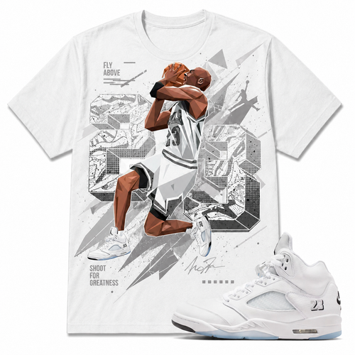 "23" Shirt To Match AJ 5 Metallic Silver, AJ 5 Matching Shirt