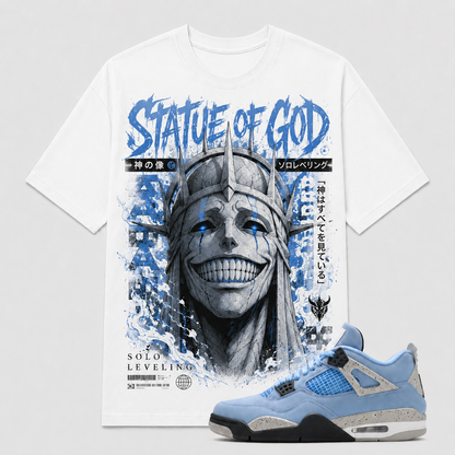 "STATUE OF GOD" Shirt To Match AJ 4 Retro ‘University Blue’, AJ 4 Matching Shirt