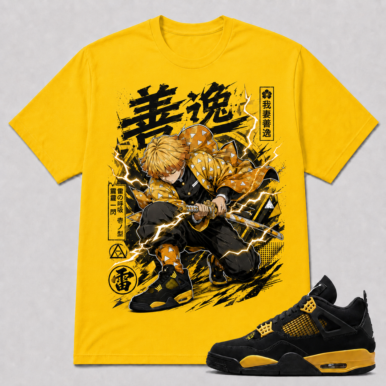 "ZENITSU" Shirt To Match AJ 4 Retro Thunder, AJ 4 Matching Shirt