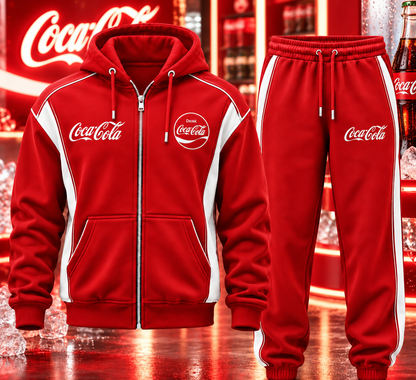 Cola Classic All Over Printed Zip Hoodie And Sweatpants Set