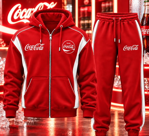 Cola Classic All Over Printed Zip Hoodie And Sweatpants Set