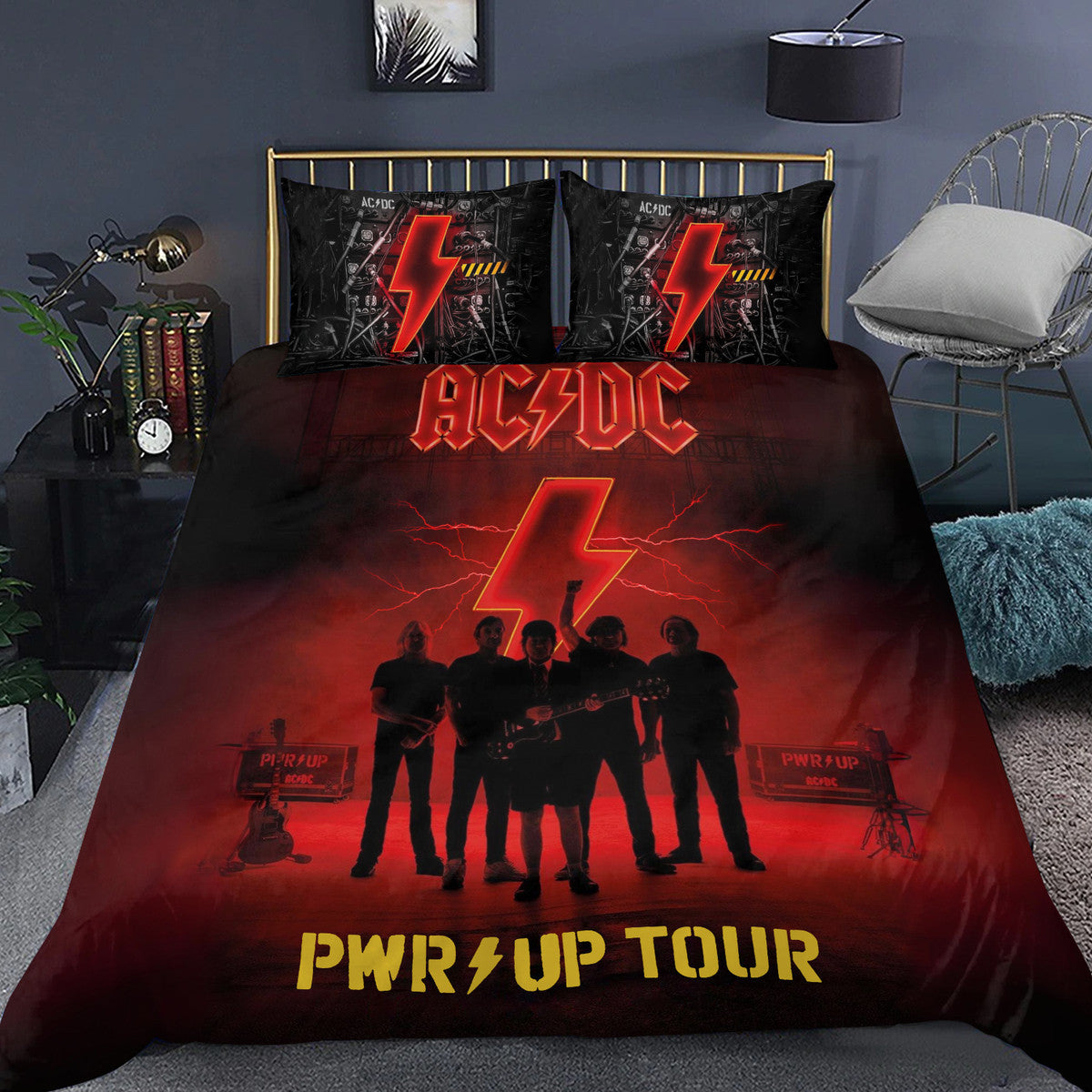 AC Power Up Tour All Over Printed Bedding Set Q310502