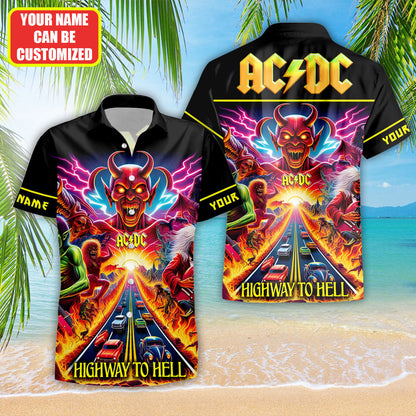 Personalized AC Highway To Hell V3 Tropical Hawaii Shirt Beach Short Q220410