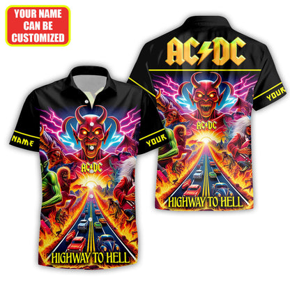 Personalized AC Highway To Hell V3 Tropical Hawaii Shirt Beach Short Q220410