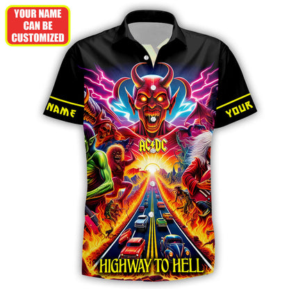 Personalized AC Highway To Hell V3 Tropical Hawaii Shirt Beach Short Q220410