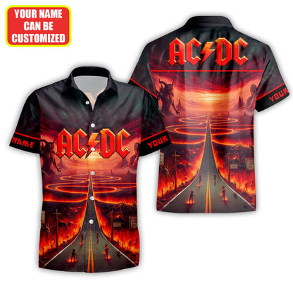 Personalized AC Highway To Hell V2 Tropical Hawaii Shirt Beach Short Q220409