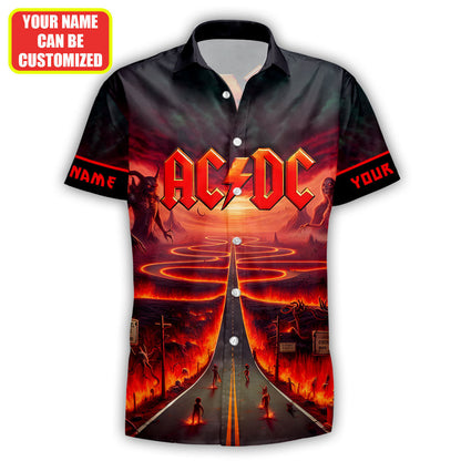 Personalized AC Highway To Hell V2 Tropical Hawaii Shirt Beach Short Q220409