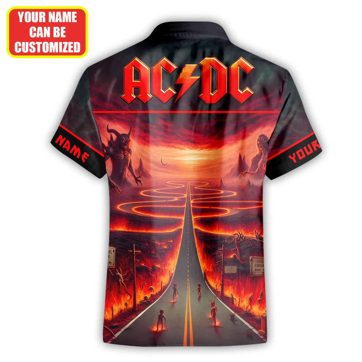 Personalized AC Highway To Hell V2 Tropical Hawaii Shirt Beach Short Q220409