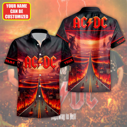 Personalized AC Highway To Hell V2 Tropical Hawaii Shirt Beach Short Q220409