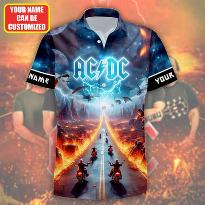Personalized AC Highway To Hell Tropical Hawaii Shirt Beach Short Q220411