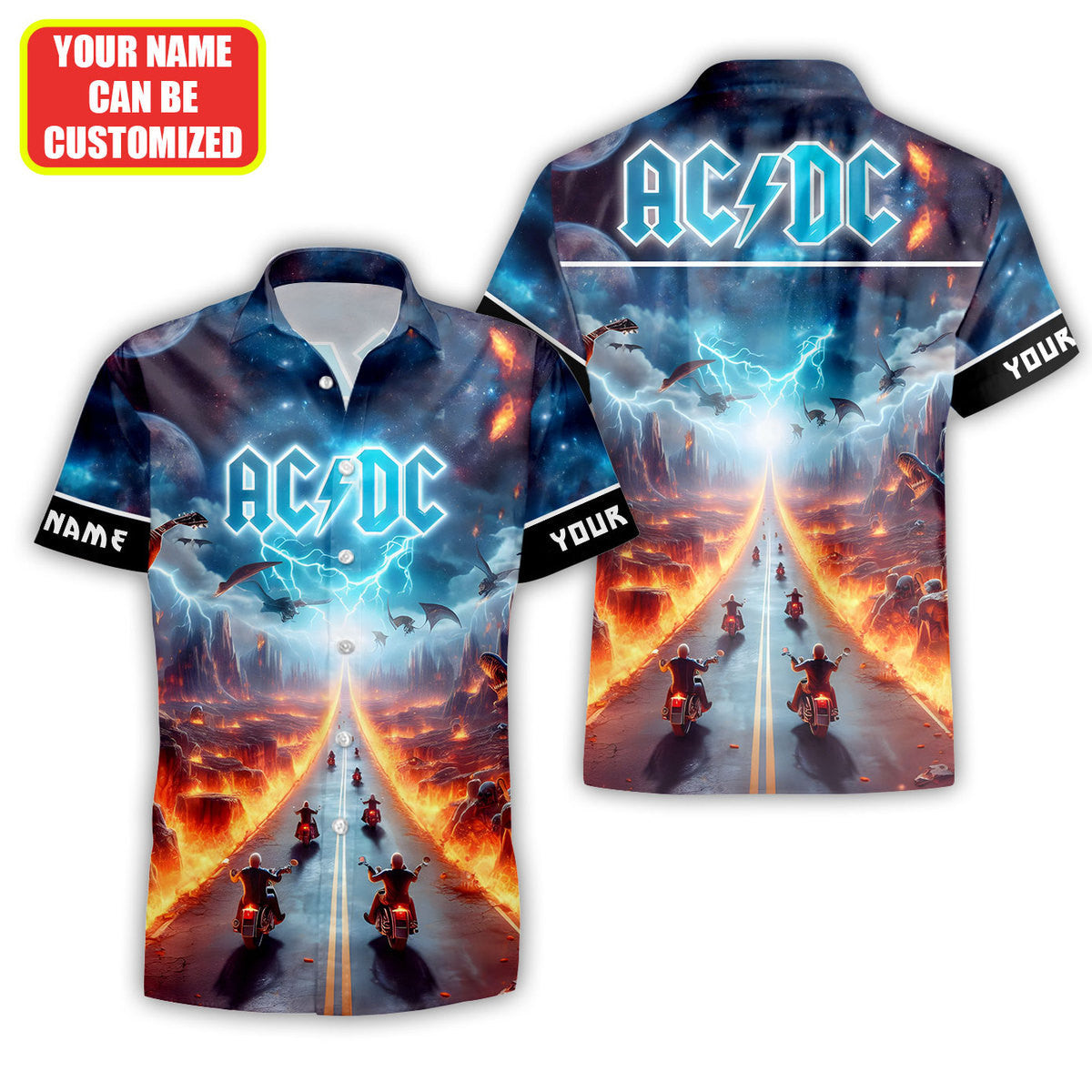 Personalized AC Highway To Hell Tropical Hawaii Shirt Beach Short Q220411