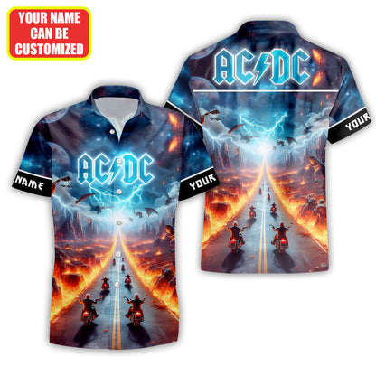 Personalized AC Highway To Hell Tropical Hawaii Shirt Beach Short Q220411
