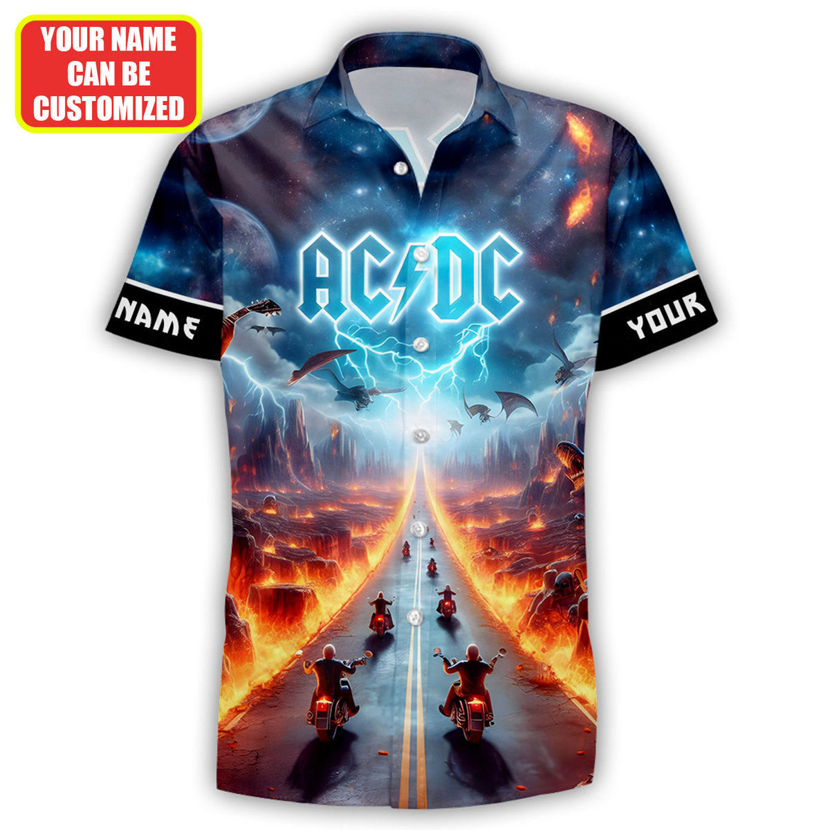 Personalized AC Highway To Hell Tropical Hawaii Shirt Beach Short Q220411